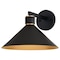 Vaxcel Dunbar 1 Light Matte Black and Gold Contemporary Outdoor Wall Sconce Metal Shade T0682 - alternate 4